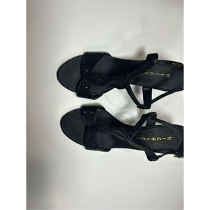 Black Sequin Evening Cocktail Heels Size 6
